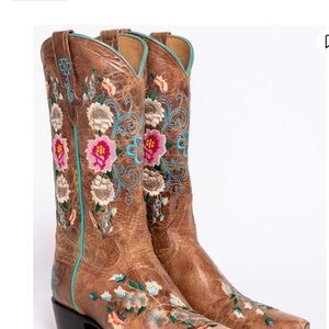 Macie Bean Brown Floral Embroidered Heeled Boots